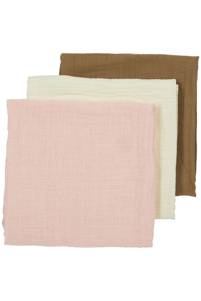 Meyco Hydrofiele doeken 3-pack offwhite/soft pink/toffee 70x70cm