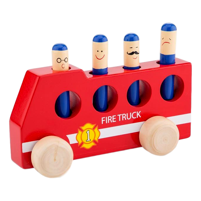 Houten brandweerauto pop-up Houten speelgoed New Classic Toys