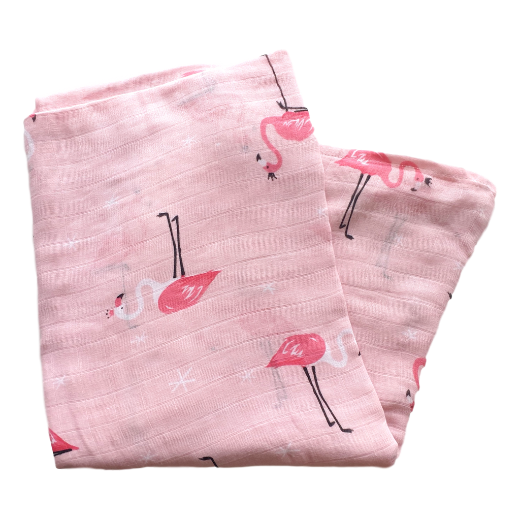 Swaddle hydrofiele doek - Flamingo roze Swaddle doek Happy Flute
