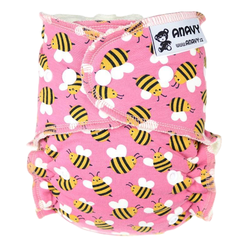 Anavy Onesize - Bijen roze Voorgevormde luiers Anavy