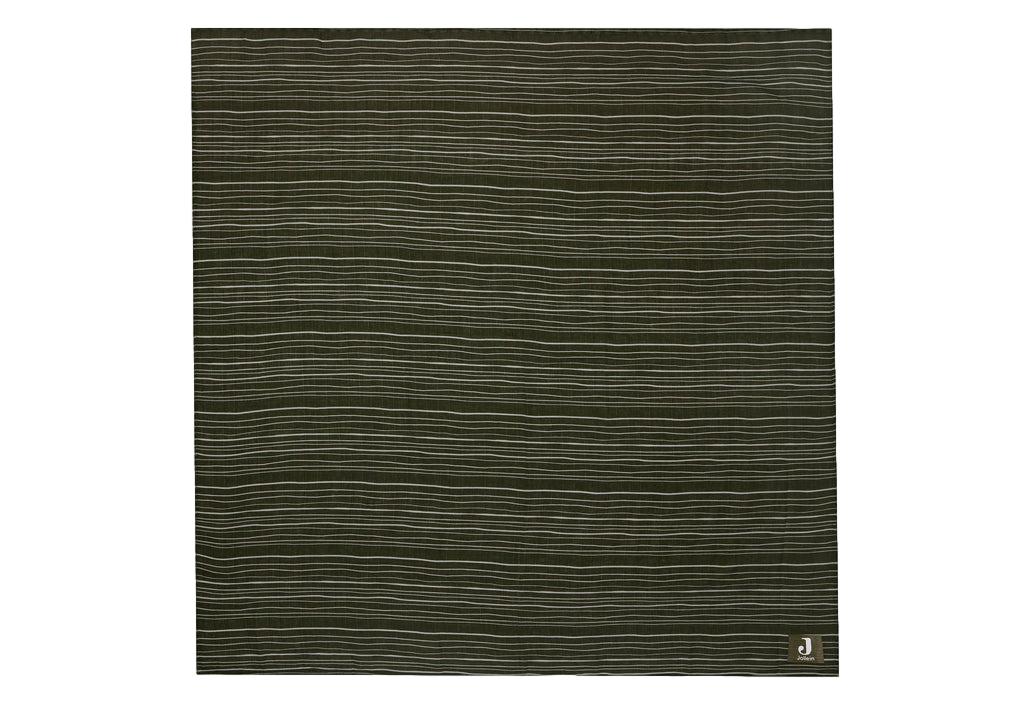 Hydrofiele Doek Large 115x115cm Stripe - Leaf Green - GOTS