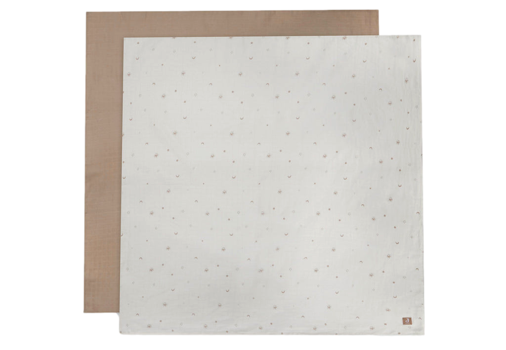 Hydrofiele Doek Large 115x115cm Stargaze - Biscuit - 2 Stuks