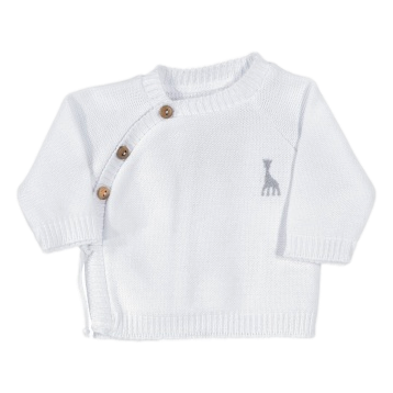 Sophie the Giraffe baby cardigan white Kidzstore